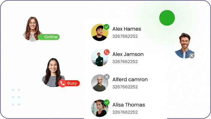 Presence status in WebRTC powered softphone